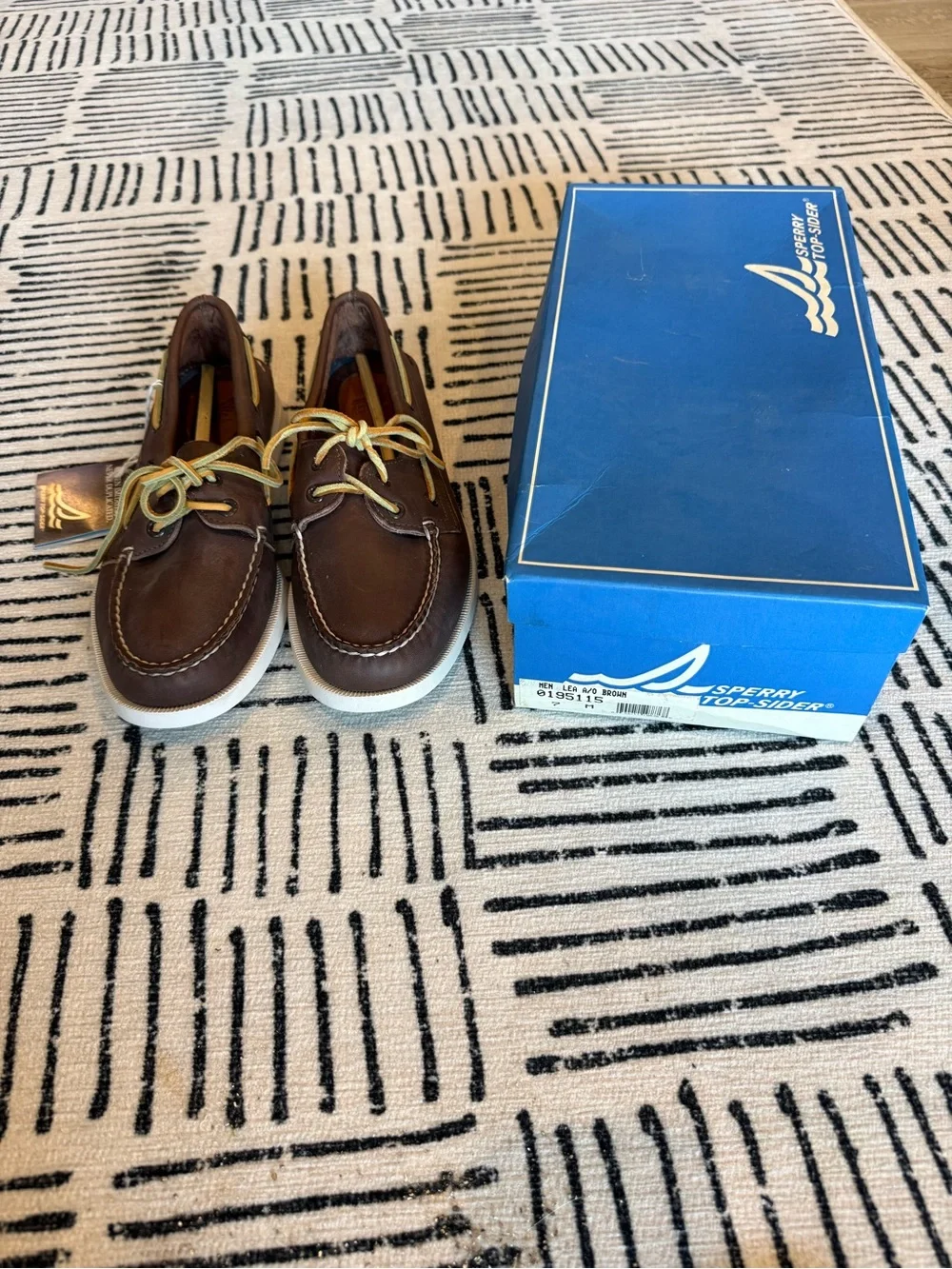 Vintage Sperry Top-Sider Authentic Original Men's 7M Brown Leather Deadstock NIB